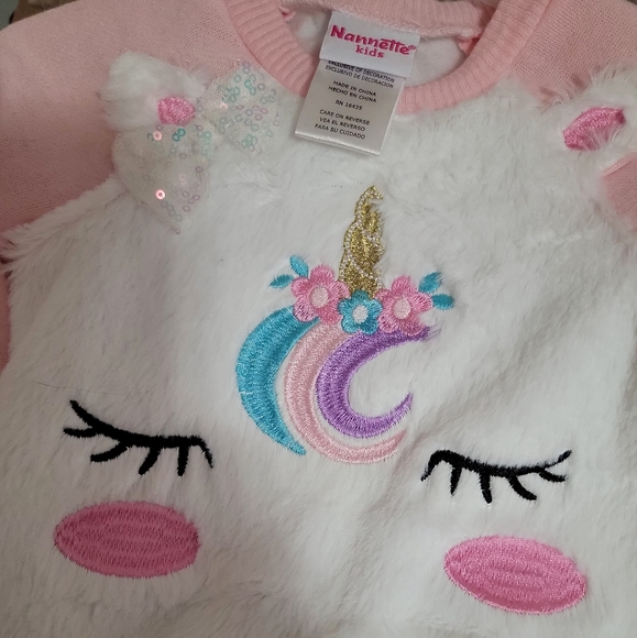 NWT Nannette Unicorn 2pc set. Sweatshirt and leggings. 2T - Picture 4 of 5